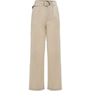 Influencer Bandplooibroek  donkerbeige