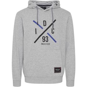 INDICODE JEANS Sweatshirt 'Leon'  grijs gemêleerd / violetblauw / zwart