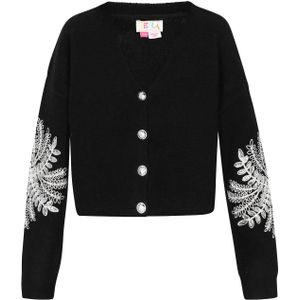 IZIA Gebreid vest  zwart / wit