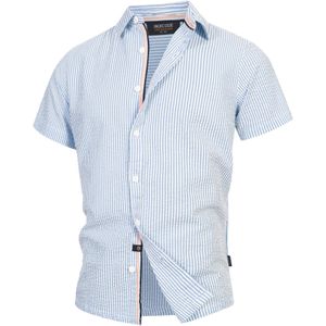 INDICODE JEANS Overhemd 'Maribo'  lichtblauw / wit