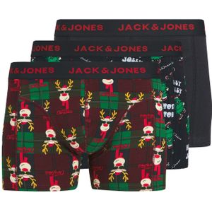 JACK & JONES Boxershorts 'Jacrudolph'  navy / bruin / rood / zwart