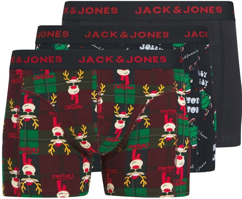 JACK & JONES Boxershorts 'Jacrudolph'  navy / bruin / rood / zwart