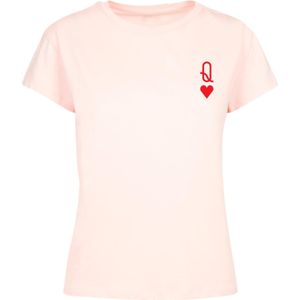 Merchcode Shirt 'Hugs & Love - Queen of Hearts'  pink / bloedrood