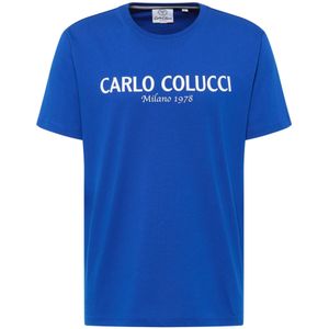 Carlo Colucci Shirt 'di Comun'  donkerblauw / wit