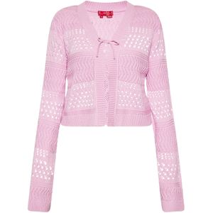 swirly Gebreid vest  rosa