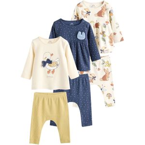 Next Set  ecru / navy / bruin / limoen