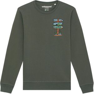 Watapparel Sweatshirt ' Adventure is everywhere '  olijfgroen / gemengde kleuren