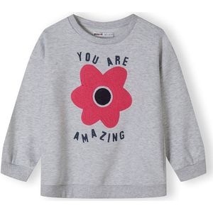 MINOTI Sweatshirt  grijs / lichtroze / zwart