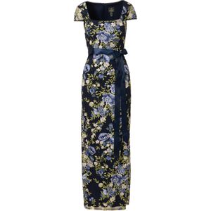 Adrianna Papell Avondjurk 'Cascading Floral Column Gown'  donkerblauw