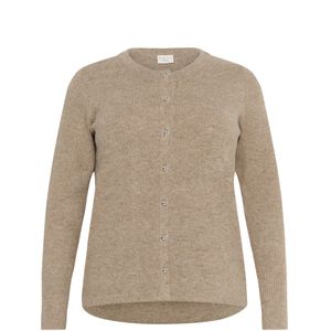 KAFFE - CURVE - Gebreid Vest - Bruin Gemêleerd