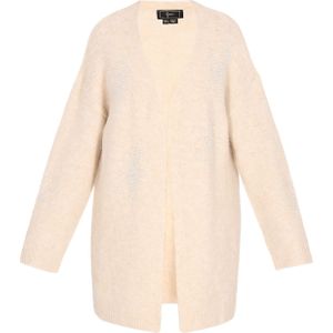 faina Gebreide mantel  lichtbeige / wit