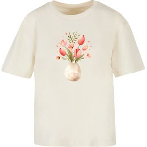 F4NT4STIC Shirt 'Rosa Frühlingsblumenstrauß In Vase'  sand / gemengde kleuren