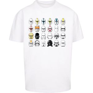 F4NT4STIC Shirt 'Star Wars Stormtrooper Helmets CAD'  gemengde kleuren / wit