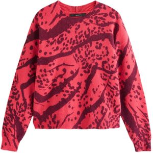 Next Trui  aubergine / lichtrood