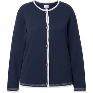 Ulla Popken Gebreid vest  marine / wit