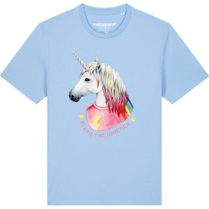 Watapparel Shirt ' Flash, the unicorn '  lichtblauw / gemengde kleuren
