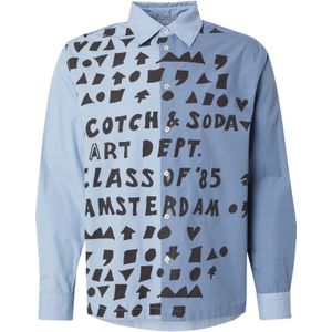SCOTCH & SODA - Overhemd - Duifblauw - Comfort Fit - Lange Mouw