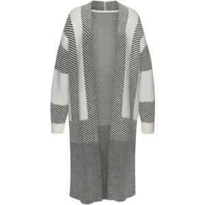 Cardigan - Crème/Zwart - Zachte Breiwerk - Lange Mouwen