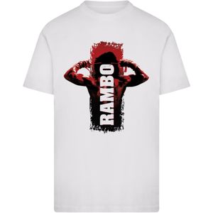 F4NT4STIC Shirt 'Rambo III Tying Sweatband'  rood / zwart / wit
