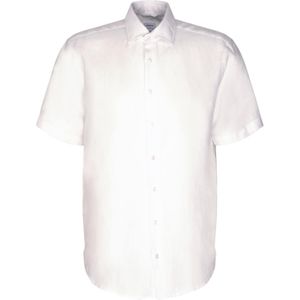 Seidensticker - Businessoverhemd - Wit - Regular 1/2 Kent Kraag - Effen