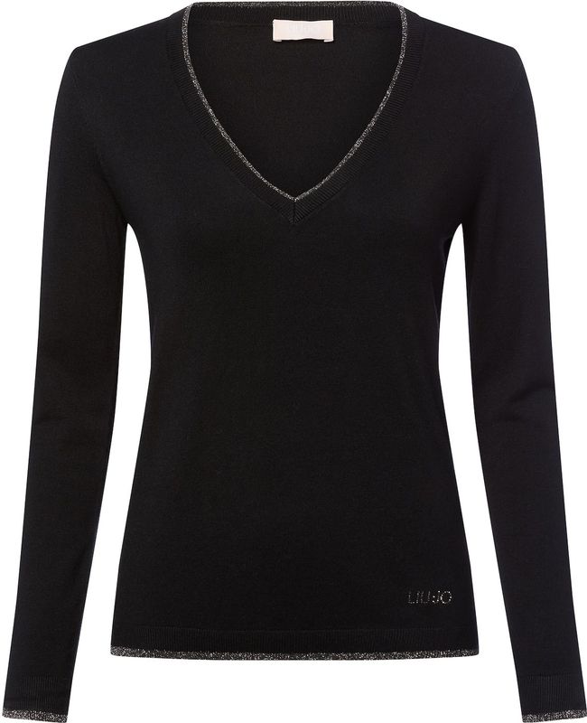 Liu Jo - Low-Cut V-Neck - Trui - Zwart - Lange Mouwen