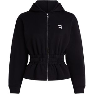 Karl Lagerfeld Sweatvest 'Ikon'  lichtbeige / zwart / wit