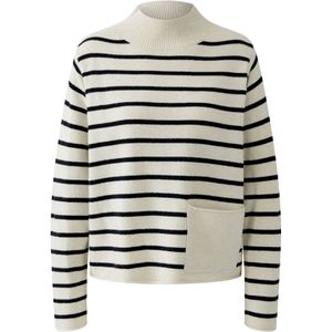 OUI Trui  zwart / offwhite