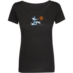 GREENBOMB Shirt 'Animal Goose Family'  blauw / zwart