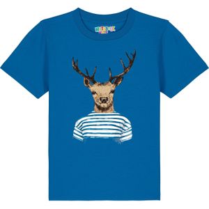watabout.kids Shirt 'Hirsch'  royal blue/koningsblauw / lichtbruin / donkerbruin / wit