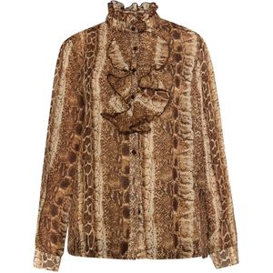 faina Blouse  beige / kastanjebruin