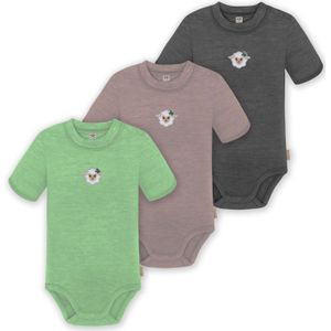 normani Rompertje/body  grafiet / lichtgroen / mauve