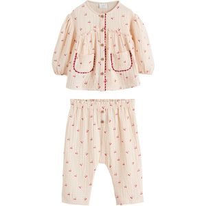 Next Set  sand / brokaat / knalrood