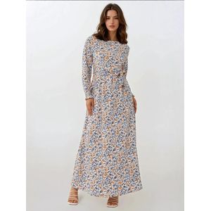 Hiccup Jurk  beige / navy / opaal / kreeft