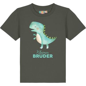 watabout.kids Shirt 'Dinosaurier 03 Kleiner Bruder'  kaki / mintgroen
