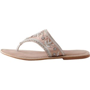 Next Teenslipper 'Forever Comfort'  donkerbeige / zilver