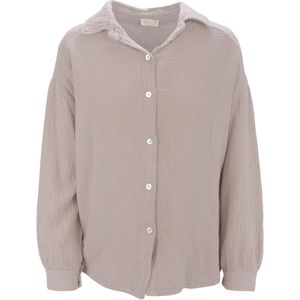 Seasons of April - Blouse - Lichtbruin - Klassieke Blouse - Lange Mouw