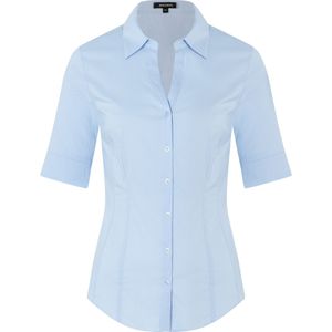 MORE & MORE - Blouse - Lichtblauw - Klassieke Blouse - Slanke Pasvorm
