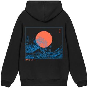 F4NT4STIC Sweatshirt 'Kanagawa Welle Japan'  blauw / oranje / zwart