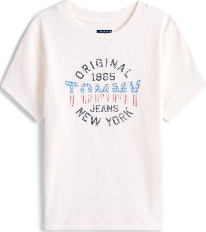 Tommy Jeans - New York - T-shirt - Azuur - Donkerblauw - Rood - Offwhite