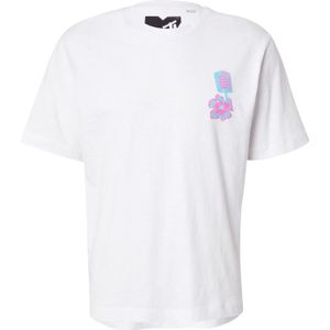 JACK & JONES Shirt 'JJMTV'  turquoise / lichtroze / wit