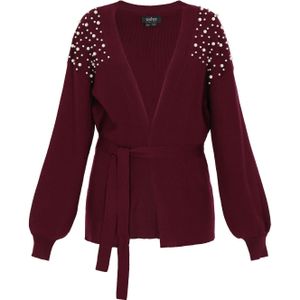 usha BLACK LABEL Gebreid vest  cyclaam / wit