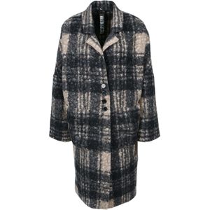 FREAKY NATION Tussenmantel 'Check Girl'  beige / donkerblauw