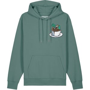 Watapparel Sweatshirt 'Coffee Waves'  donkerbruin / limoen / riet / offwhite