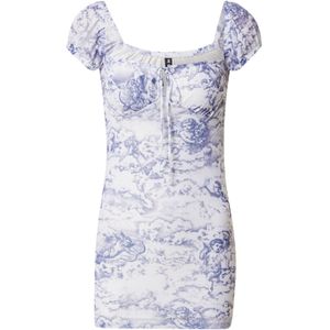 Motel Jurk 'Gaina'  donkerlila / wit