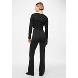 Pcniannah Hw Flared Pants, Black/Stripes:cloud Dancer, M