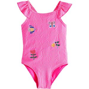 Next Badpak  kobaltblauw / neonoranje / pink