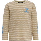 Hummel - Shirt - Beige - Lange Mouwen - Ronde Hals - Logoprint