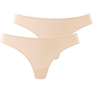 Lascana - String - Beige - Set van 2 - Zachte en hoog elastische microvezel