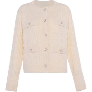 faina Gebreid vest  wolwit