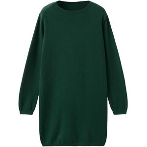 MANGO Gebreide jurk 'NEKKO'  donkergroen